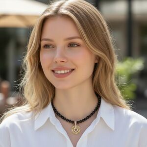 New Heidi Daus Black Pendulum Pendant Necklace Statement Necklace Collectible